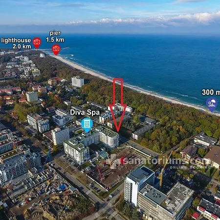 Diva Hotel: Beachside With Balcony And Spa Amenities Apartment Kolobrzeg
