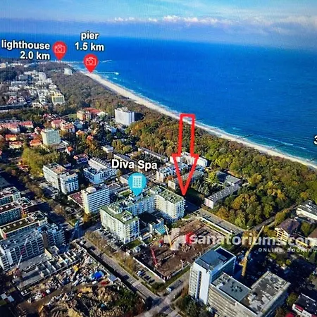 Prywatny, W 4 -gwiazdkowym Diva, Balkon, 300m Do Morza, Do Dworca Pkp Pieszo 10 Minut, Darmowe Wifi W Apartamencie, Dodatkowo Platne - Parking, Spa, Silownia, Squash